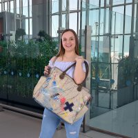 Sunsa Vintage Shopper beach bag shoulder bag canvas with leather
