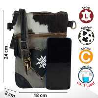 Domelo canvas woman bag small shoulder bag crossbody brown fur