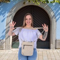 Sunsa kleine Umhängetasche, Canvas Crossbody Bag. Schultertasche mit Abstrakt Kunst Design