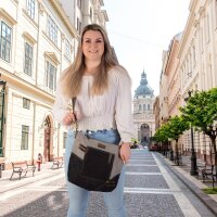 Sunsa Damentasche Canvas Umhängetasche grau/ schwarz Schultertasche Damentasche