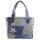 Sunsa Damenhandtasche aus Upcycling Jeans & graue Canvas. Shopper in Patchwork Design