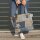 Sunsa Damenhandtasche aus Upcycling Jeans & graue Canvas. Shopper in Patchwork Design