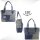Sunsa Damenhandtasche aus Upcycling Jeans & graue Canvas. Shopper in Patchwork Design