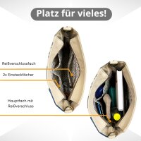 Sunsa Umhängetasche aus Upcycling Jeans & Canvas. Crossbody mit Mandala Motiv