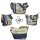 Sunsa Damen Canvas Tasche Umhängetasche stone washed Jeans Schultertasche Maritim blau Anker