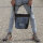 Sunsa Messenger Umhängetasche aus recycelter Jeans und schwarzem Canvas. Nachhaltige Tasche