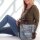 Sunsa Messenger Umhängetasche aus Upcycling Jeans und schwarzem Canvas. Tasche