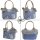 Sunsa Handtasche aus Upcycling Jeans & Canvas. große Schultertasche/ Shopper