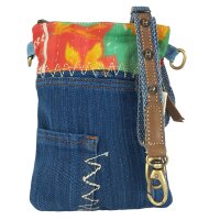 Sunsa kleine Damen Umhängetasche aus Jeansstoff...