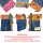Sunsa kleine Damen Umhängetasche aus Jeansstoff & Sari. Tasche