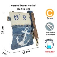 Sunsa beige Canvas-Tasche aus Jeansstoff.