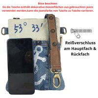 Sunsa beige Canvas-Tasche aus recyceltem Jeansstoff.