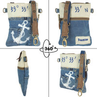 Sunsa beige Canvas-Tasche aus recyceltem Jeansstoff.