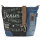 Sunsa Umhängetasche aus recycelter Jeans & Canvas. Nachhaltige Crossbody mit Vintage Motiv