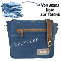 Sunsa Canvas Damen Messengertasche, recycelte Jeans Umhängetasche