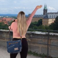 Sunsa Canvas Damen Messengertasche, recycelte Jeans Umhängetasche