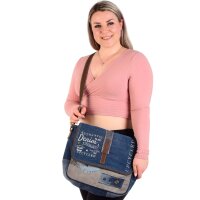 Sunsa Canvas Damen Messengertasche, Upcycling Jeans Umhängetasche