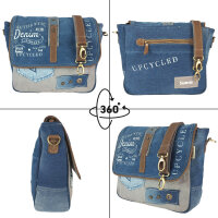 Sunsa Canvas Damen Messengertasche, Upcycling Jeans Umhängetasche