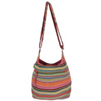 Sunsa Hobo Tasche. Gestreifte Baumwolle...