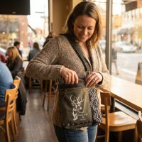 Domelo canvas bag shoulder bag shoulder bag black gray