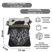 Domelo canvas woman bag small shoulder bag crossbody darkbrown fur