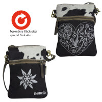 Domelo canvas woman bag small shoulder bag crossbody darkbrown fur