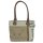 Domelo Canvas Handtasche. Schultertasche in beige/braun mit Hirsch-Motiv