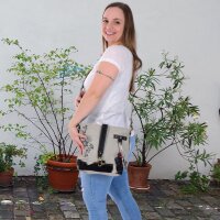 Domelo kleine Canvas Trachtentasche.Canvas Umhängetasche mit Edelweiss & Hopfenmotiv