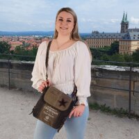 Sunsa Vintage Tasche Schultertasche Messenger Umhängetasche aus Canvas mit Leder