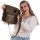 Sunsa Vintage Tasche Schultertasche Messenger Umhängetasche aus Canvas mit Leder