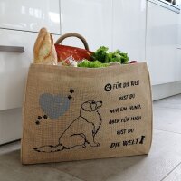 Domelo große Jute Einkaufskorb, 100 % Vegane Einkaufstasche/ Handtasche