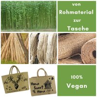 Domelo große Jute Einkaufskorb, 100 % Vegane Einkaufstasche/ Handtasche