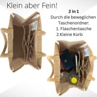 Domelo kleine Jute Einkaufstasche, Flaschenträger mit 6 Fächer. 100% Vegane Bierflaschenträge