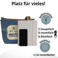 Sunsa Damen Maritim in Vintage Stil Umhängetasche. Schultertasche aus Upcycling Jeans