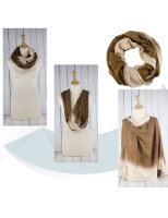 Sunsa Winter Schlauchschal,Loopschal Farbverlauf design. Halstuch/ Schal aus Viskose braun
