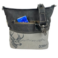 Sunsa small Canvas Bag stonewashed Shoulder Crossbody bag grey