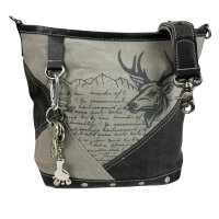 Sunsa small Canvas Bag stonewashed Shoulder Crossbody bag grey