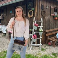 Sunsa Vintage shoulder bag shoulder bag with leather