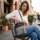 Sunsa Vintage shoulder bag shoulder bag with leather