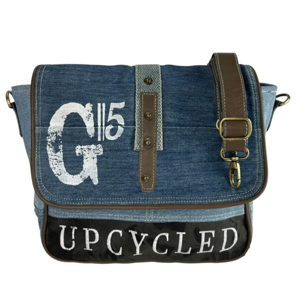 Sunsa Jeans Messengertasche, Upcycling Jeans Umhängetasche