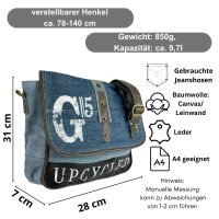 Sunsa Jeans Messengertasche, Jeansstoff-Umhängetasche