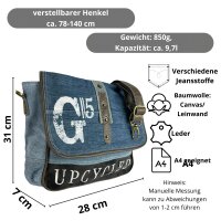 Sunsa Jeans Messengertasche, Jeansstoff-Umhängetasche