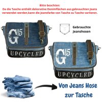 Sunsa Jeans Messengertasche, Upcycling Jeans Umhängetasche