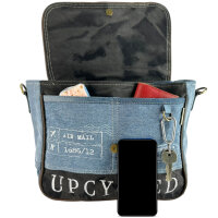 Sunsa Jeans Messengertasche, Upcycling Jeans Umhängetasche