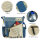 Sunsa Umhängetasche. Crossover Tasche aus recycelte Jeans Canvas & Leder. Große Schultertasche mit Berlin Design