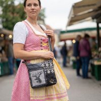 Domelo Trachtentasche. Canvas Umhängetasche mit Hirschmotiv