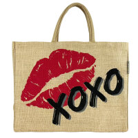 Domelo große Jute Einkaufskorb, 100% Vegane Einkaufstasche/ Handtasche