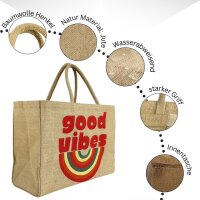 Domelo große Jute Einkaufskorb, 100% Vegane Einkaufstasche/ Handtasche
