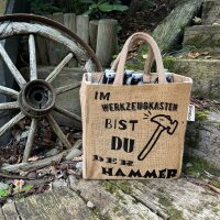 Domelo kleine Jute Einkaufstasche, Flaschenträger mit 6 Fächer. 100% Vegane Bierflaschenträge