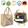 Domelo Jute Einkaufskorb, Vegane Einkaufstasche. Kleine Damen Handtasche mit Katze Motiv